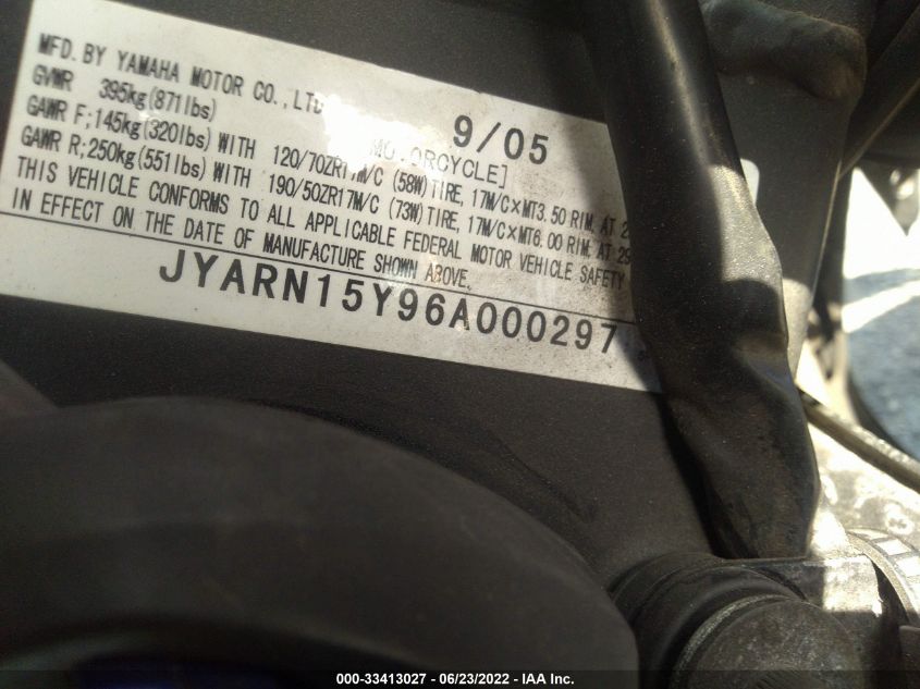 2006 YAMAHA YZFR1 C JYARN15Y96A000297
