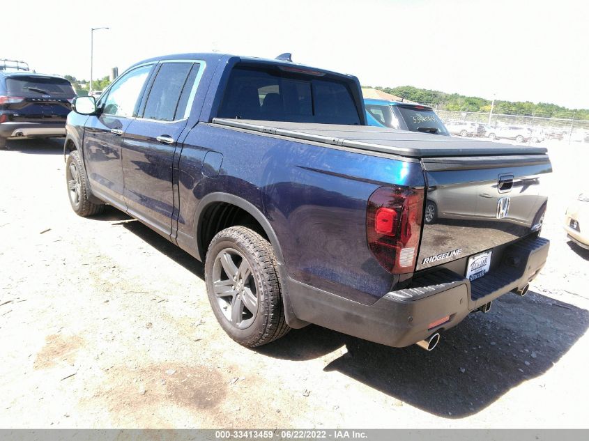 2022 HONDA RIDGELINE RTL-E 5FPYK3F76NB021695