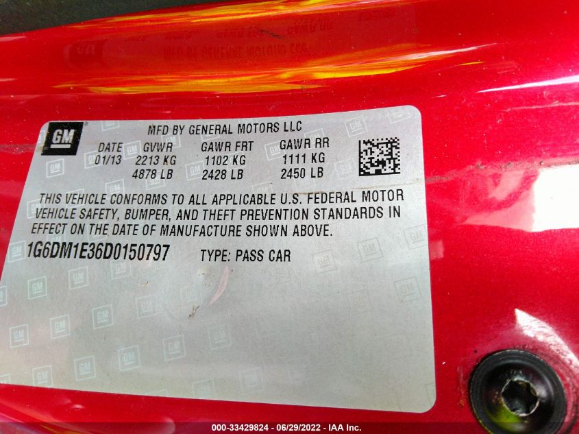 2013 CADILLAC CTS COUPE PERFORMANCE 1G6DM1E36D0150797