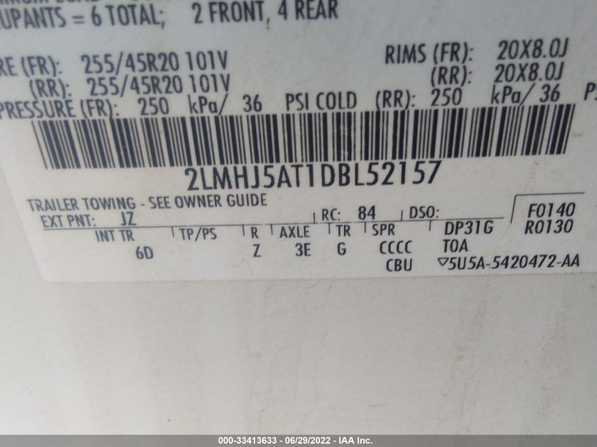 2013 LINCOLN MKT ECOBOOST 2LMHJ5AT1DBL52157
