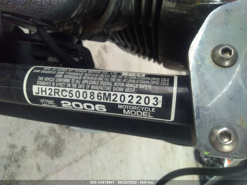 2006 HONDA VT750 C JH2RC50086M202203