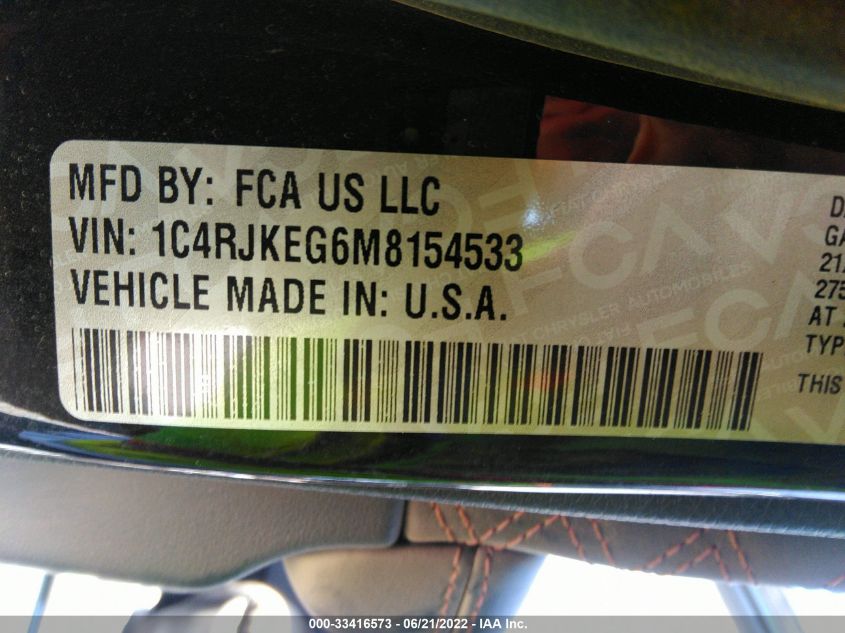 2021 JEEP GRAND CHEROKEE L SUMMIT RESERVE 1C4RJKEG6M8154533