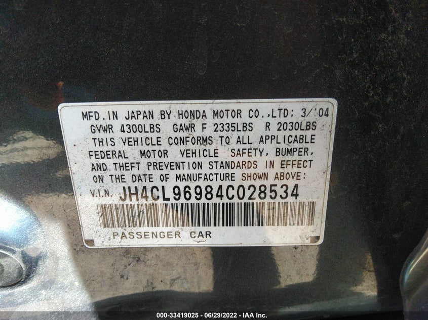 Acura Tsx 2004