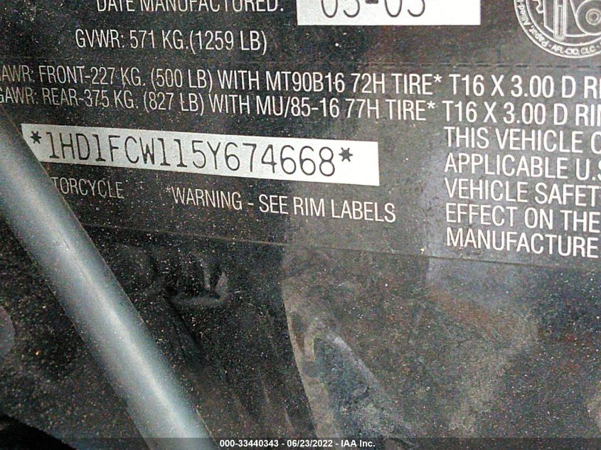 2005 HARLEY-DAVIDSON FLHTCUI 1HD1FCW115Y674668
