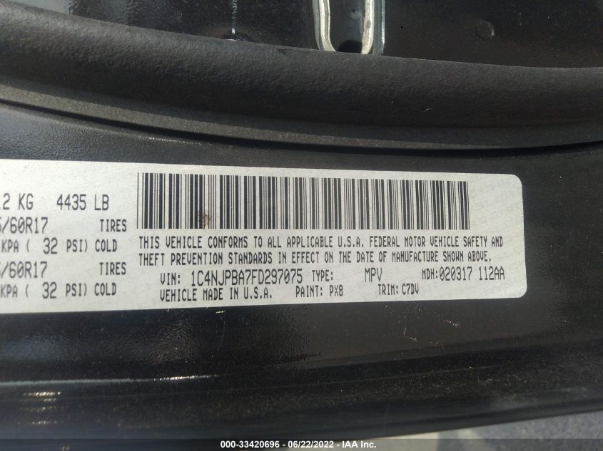 2015 JEEP PATRIOT ALTITUDE EDITION 1C4NJPBA7FD297075