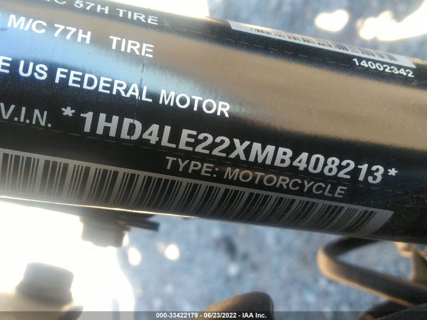 2021 HARLEY-DAVIDSON XL883 N 1HD4LE22XMB408213