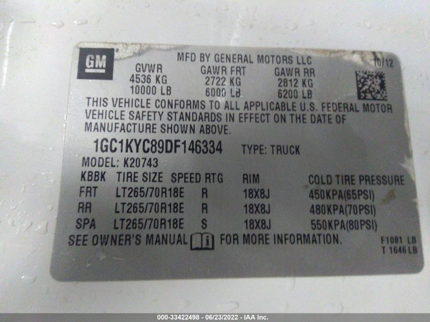 2013 CHEVROLET SILVERADO 2500HD LTZ 1GC1KYC89DF146334