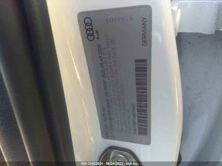 2018 AUDI A3 SPORTBACK E-TRON PREMIUM PLUS WAUTPBFF7JA079403
