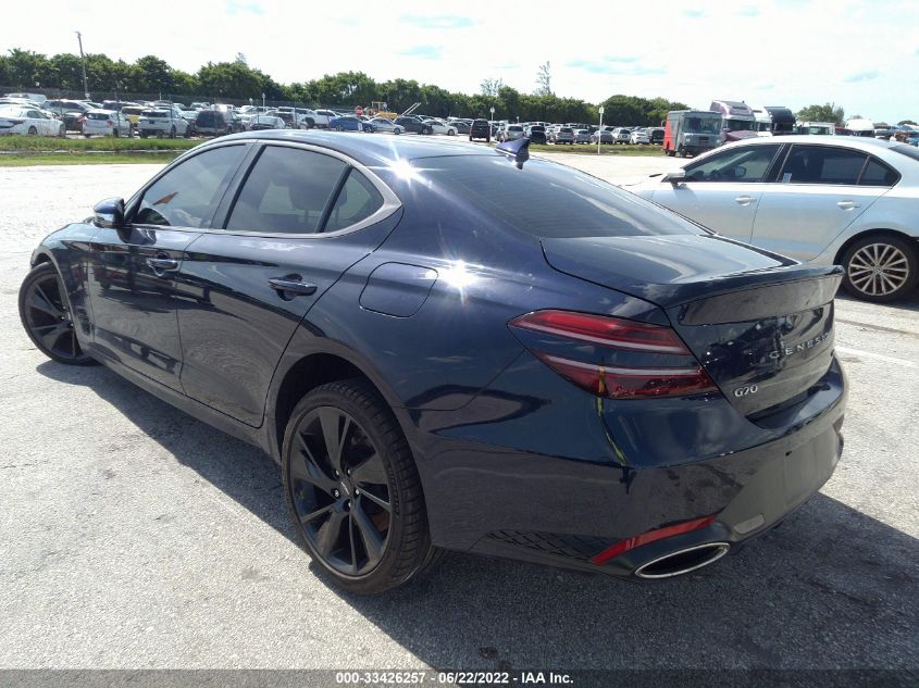 2022 GENESIS G70 3.3T KMTG54TE3NU082130