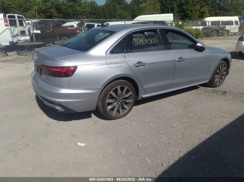 2021 AUDI A4 SEDAN PREMIUM WAUABAF41MA079674