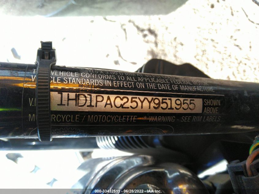 2000 HARLEY-DAVIDSON FLTRSEI 1HD1PAC25YY951955