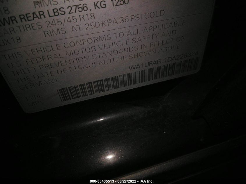 2013 AUDI ALLROAD PREMIUM PLUS WA1UFAFL1DA226324