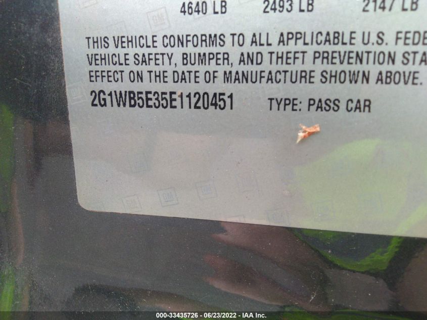 2014 CHEVROLET IMPALA LIMITED LT 2G1WB5E35E1120451