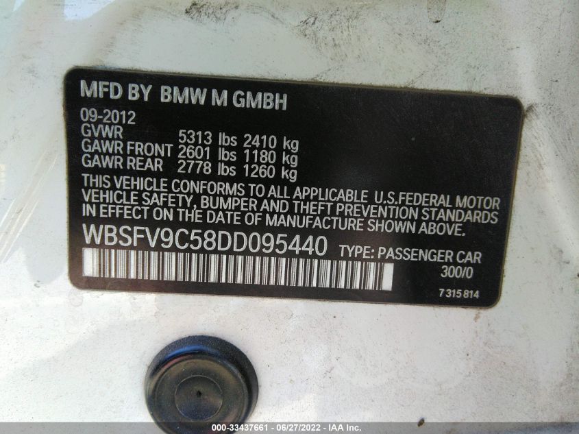 2013 BMW M5 WBSFV9C58DD095440