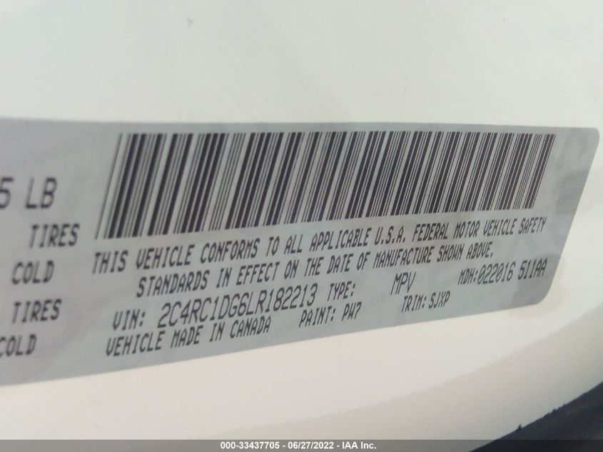 2020 CHRYSLER VOYAGER LXI 2C4RC1DG6LR182213