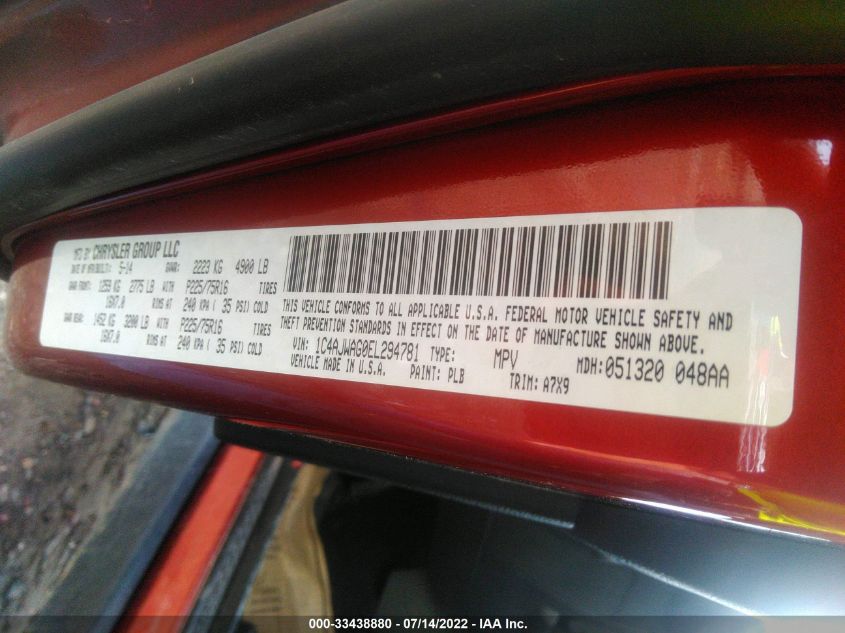 2014 JEEP WRANGLER SPORT 1C4AJWAG0EL294781