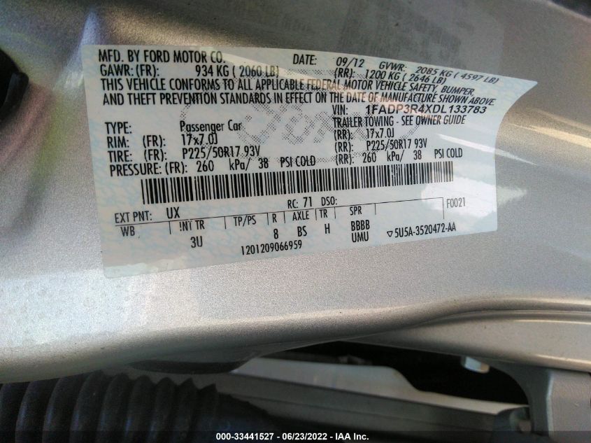 2013 FORD FOCUS ELECTRIC 1FADP3R4XDL133783