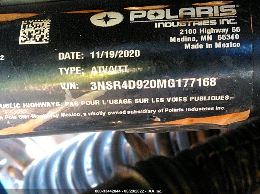 2021 POLARIS RZR PRO XP 4 ULTIMATE 3NSR4D920MG177168