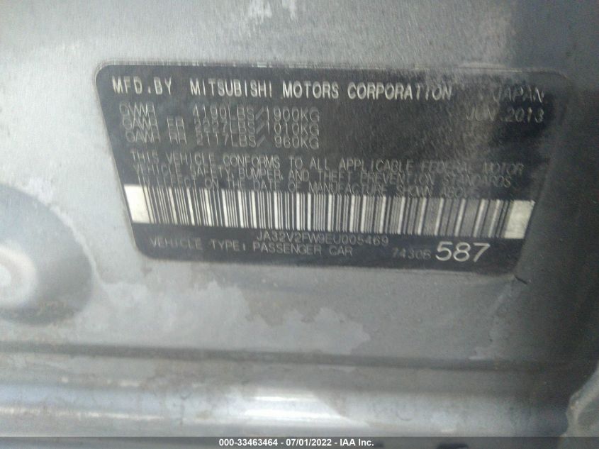 2014 MITSUBISHI LANCER SE JA32V2FW9EU005469