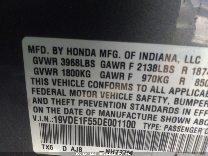 2013 ACURA ILX 20 PREMIUM 19VDE1F55DE001100