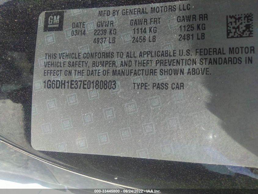 2014 CADILLAC CTS COUPE PREMIUM 1G6DH1E37E0180803