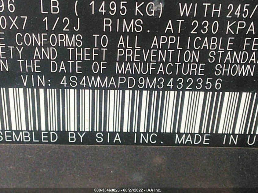 2021 SUBARU ASCENT LIMITED 4S4WMAPD9M3432356