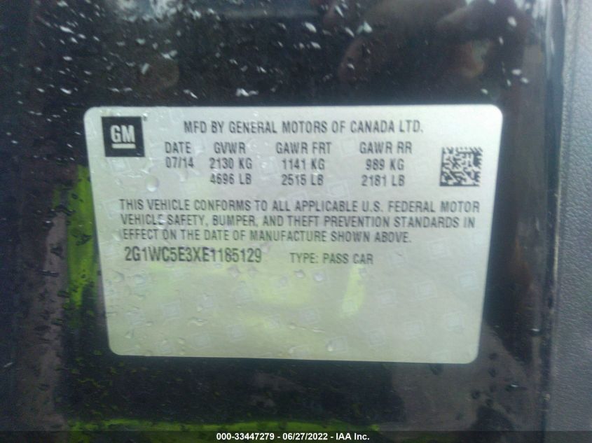 2014 CHEVROLET IMPALA LIMITED LTZ 2G1WC5E3XE1185129
