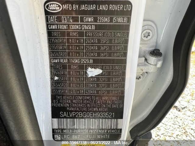 2014 LAND ROVER RANGE ROVER EVOQUE PURE PLUS SALVP2BG0EH933521