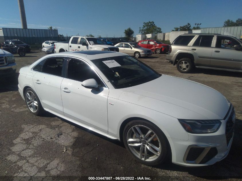 2021 AUDI A4 SEDAN S LINE PREMIUM PLUS WAUEAAF43MA022204