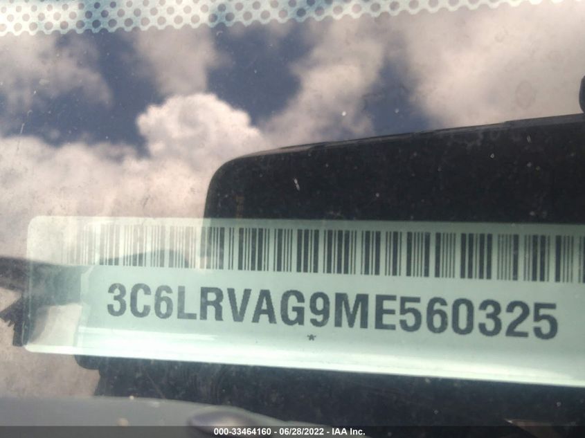 2021 RAM PROMASTER CARGO VAN 3C6LRVAG9ME560325