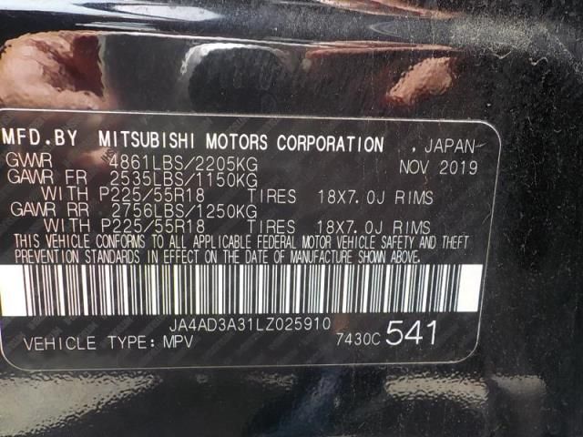 2020 MITSUBISHI OUTLANDER SE/SEL/LE JA4AD3A31LZ025910