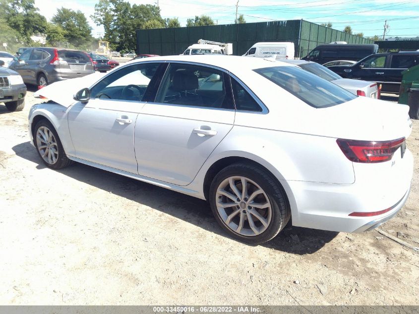 2019 AUDI A4 PREMIUM PLUS WAUENAF43KN015599