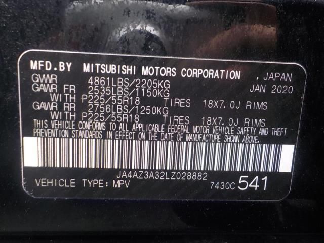 2020 MITSUBISHI OUTLANDER SE/SEL/LE JA4AZ3A32LZ028882