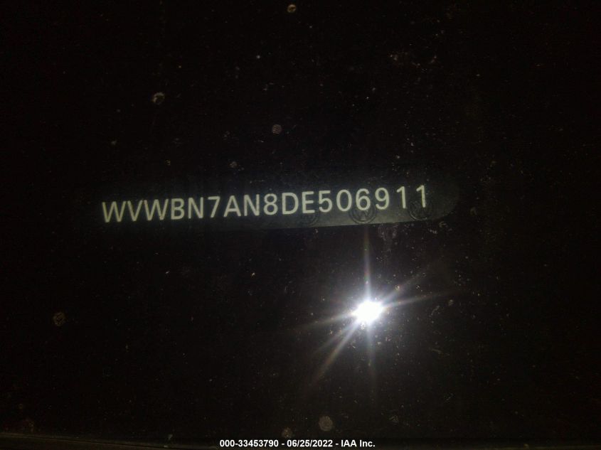 2013 VOLKSWAGEN CC WVWBN7AN8DE506911
