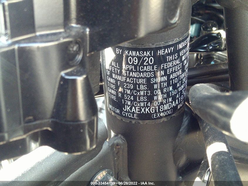 2021 KAWASAKI EX400 JKAEXKG18MDAA1979