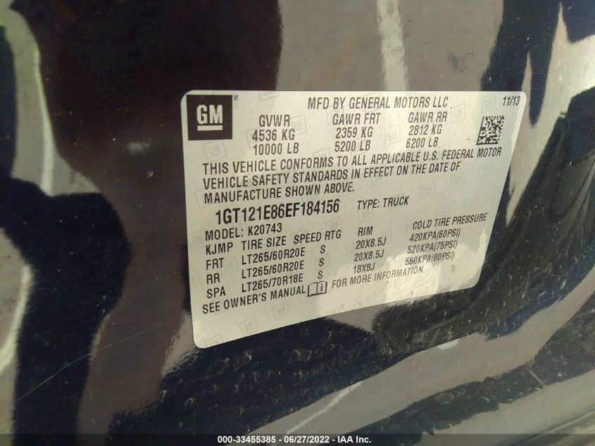 2014 GMC SIERRA 2500HD SLT 1GT121E86EF184156