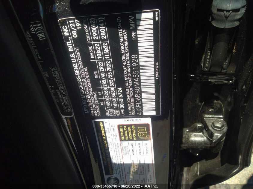 2021 MERCEDES-BENZ GLE AMG GLE 53 4JGFD6BB0MA551928