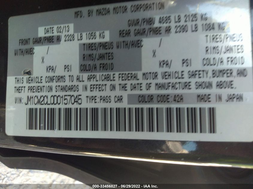 2013 MAZDA MAZDA5 TOURING JM1CW2CL0D0157045