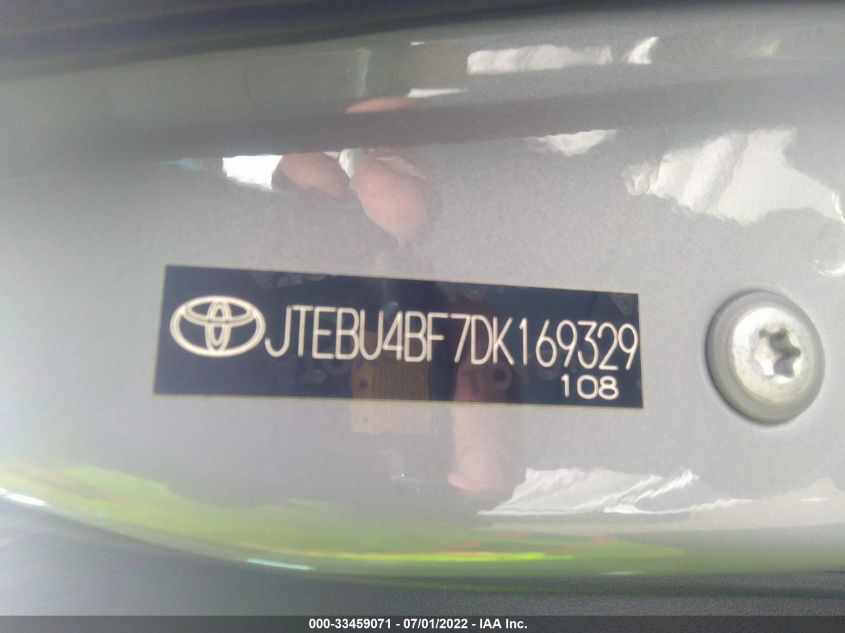 2013 TOYOTA FJ CRUISER JTEBU4BF7DK169329