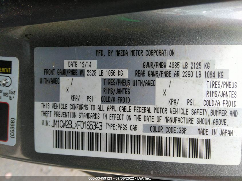 2015 MAZDA MAZDA5 SPORT JM1CW2BLXF0185343