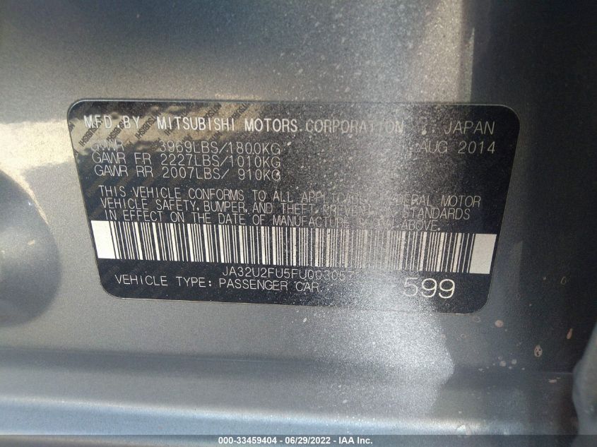 2015 MITSUBISHI LANCER ES JA32U2FU5FU003057