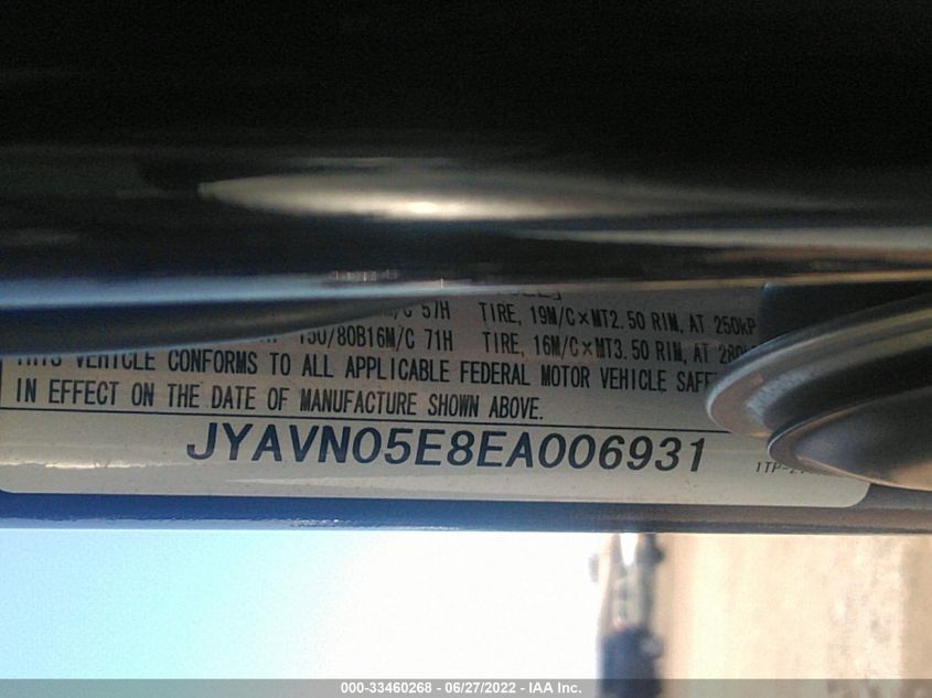 2014 YAMAHA XVS950 CU JYAVN05E8EA006931
