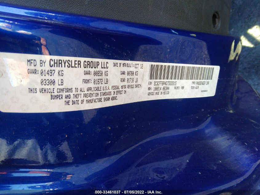 2013 FIAT 500 SPORT 3C3CFFBR4DT533315