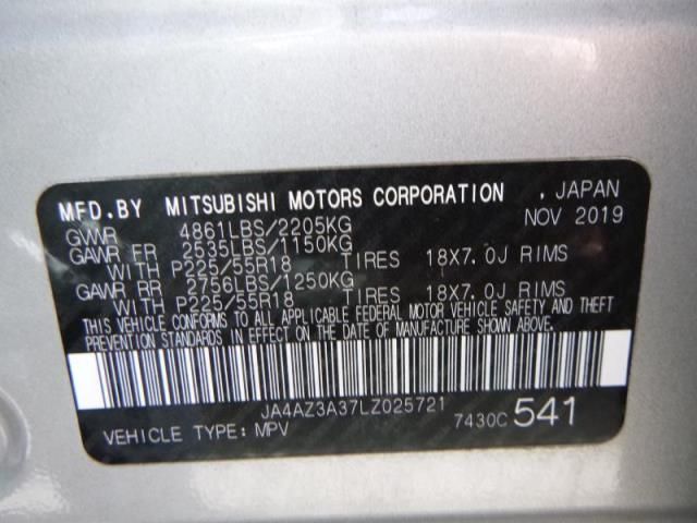 2020 MITSUBISHI OUTLANDER SE/SEL/LE JA4AZ3A37LZ025721