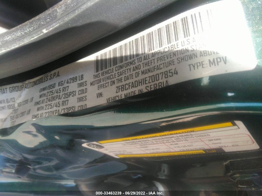 2014 FIAT 500L TREKKING ZFBCFADH1EZ007854