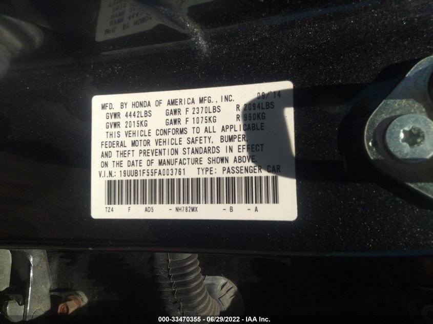 2015 ACURA TLX TECH 19UUB1F55FA003761