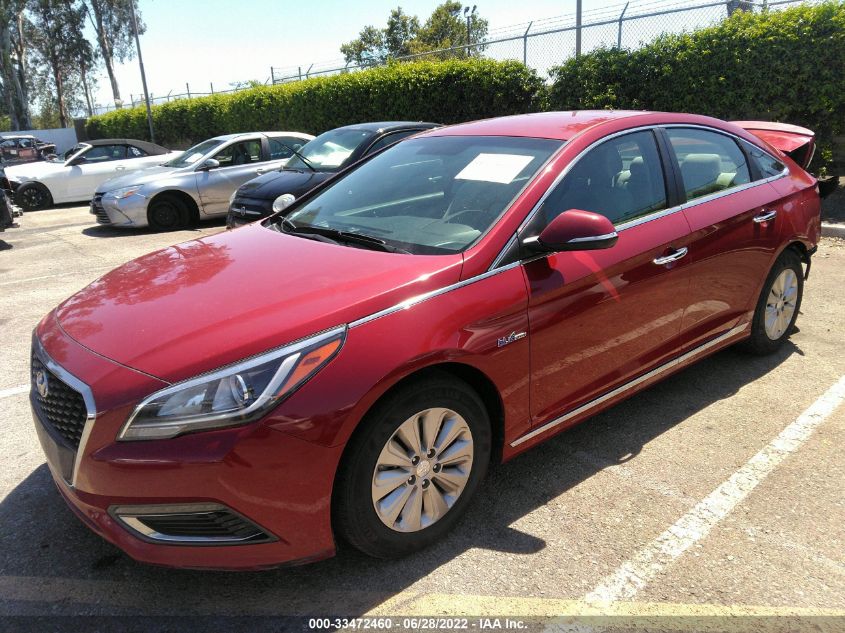 2016 HYUNDAI SONATA HYBRID SE KMHE24L15GA040313