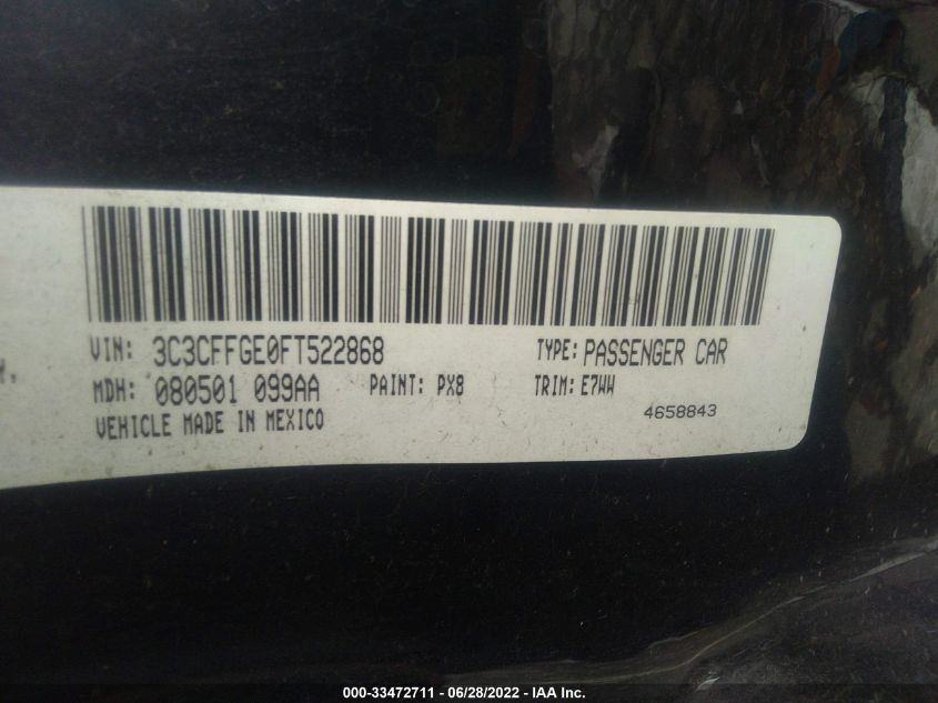2015 FIAT 500E 3C3CFFGE0FT522868