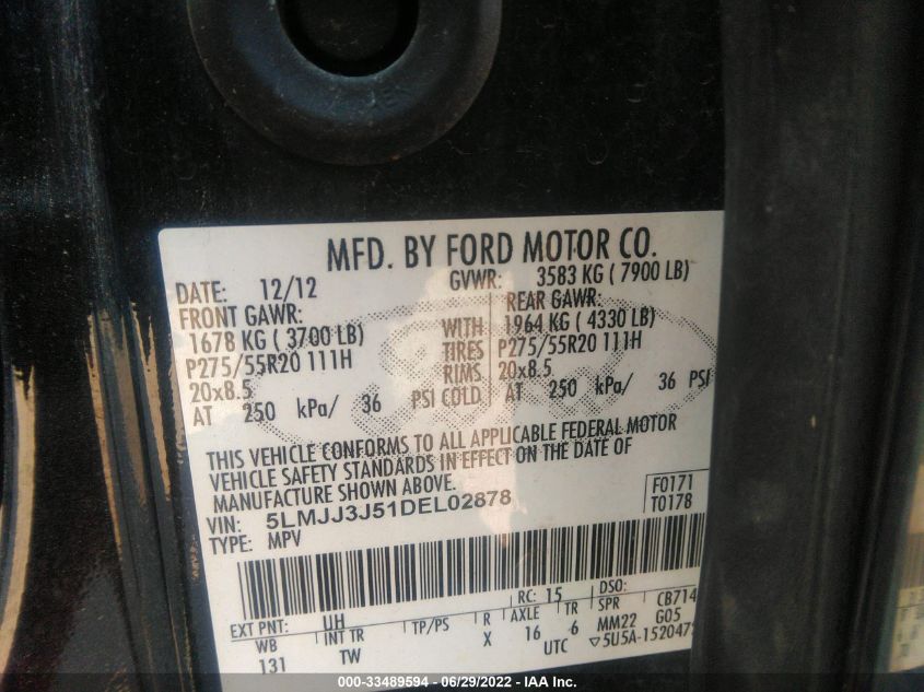 2013 LINCOLN NAVIGATOR L 5LMJJ3J51DEL02878