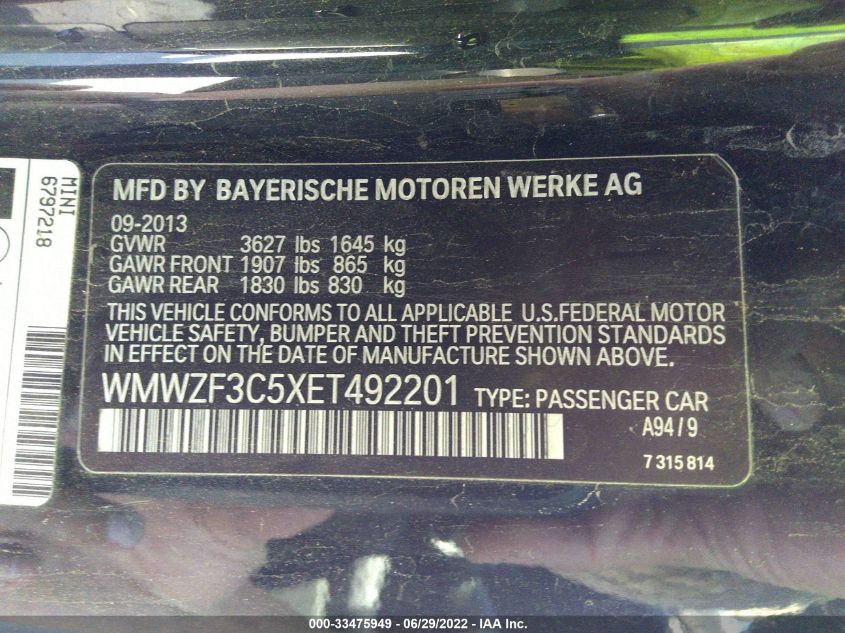 2014 MINI COOPER CLUBMAN WMWZF3C5XET492201